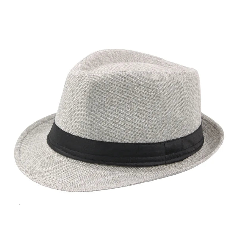 Wide Brim Straw Fedora Hat