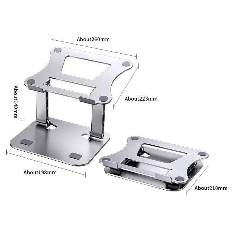 Adjustable Aluminum Laptop & Tablet Stand – Portable Folding Cooling Holder