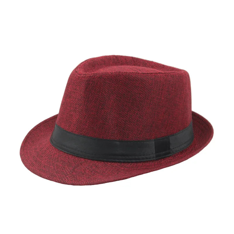 Wide Brim Straw Fedora Hat
