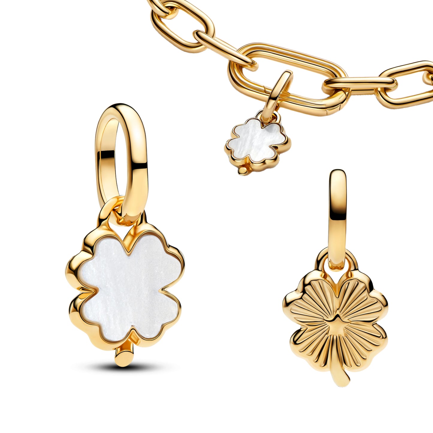 925 Silver Four‑Leaf Clover Charm Bead
