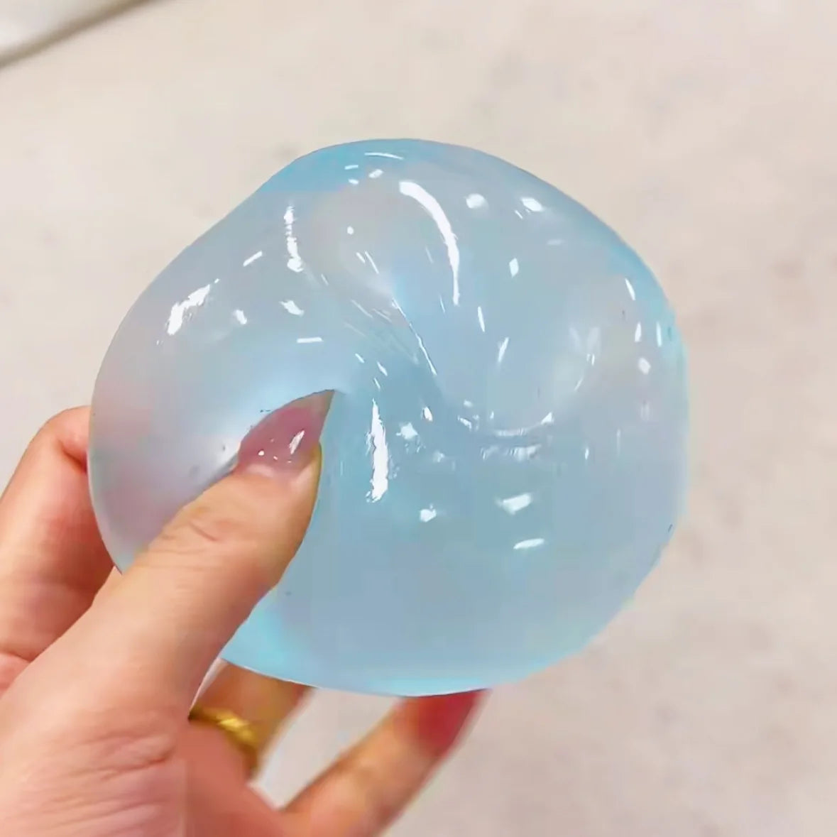 Slow‑Rise Squishy Stress Ball – Transparent Sensory Squeeze Toy