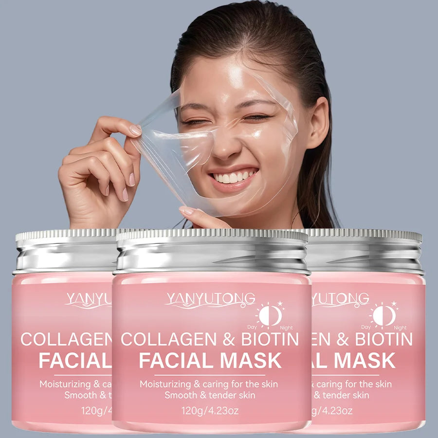 Biotin & Collagen Peel Mask – Day & Night Deep Hydration Cream Wrap