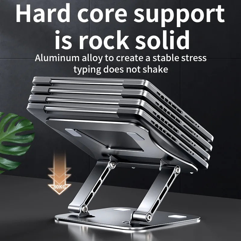 Adjustable Aluminum Laptop & Tablet Stand – Portable Folding Cooling Holder