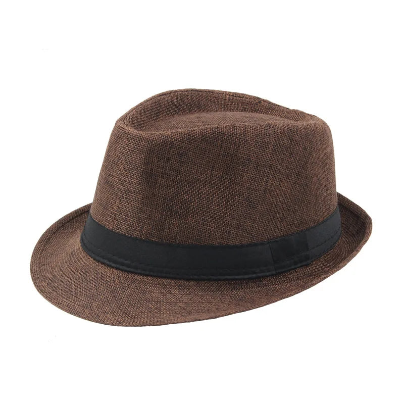 Wide Brim Straw Fedora Hat