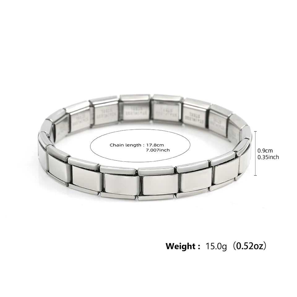 Trendy Square Italy Stainless Steel Bracelets