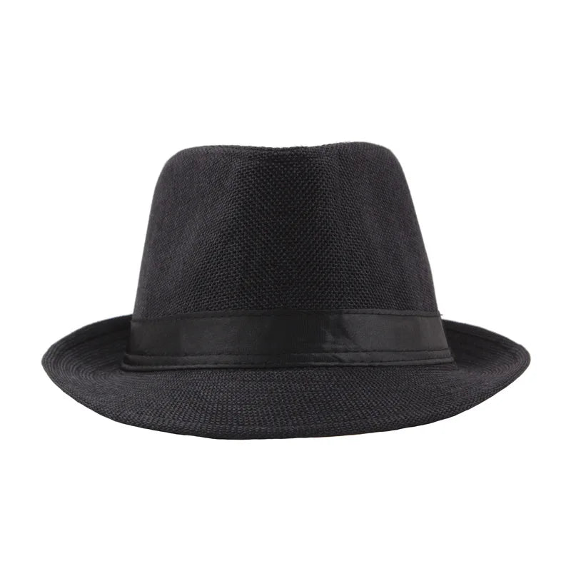 Wide Brim Straw Fedora Hat