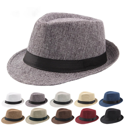 Wide Brim Straw Fedora Hat