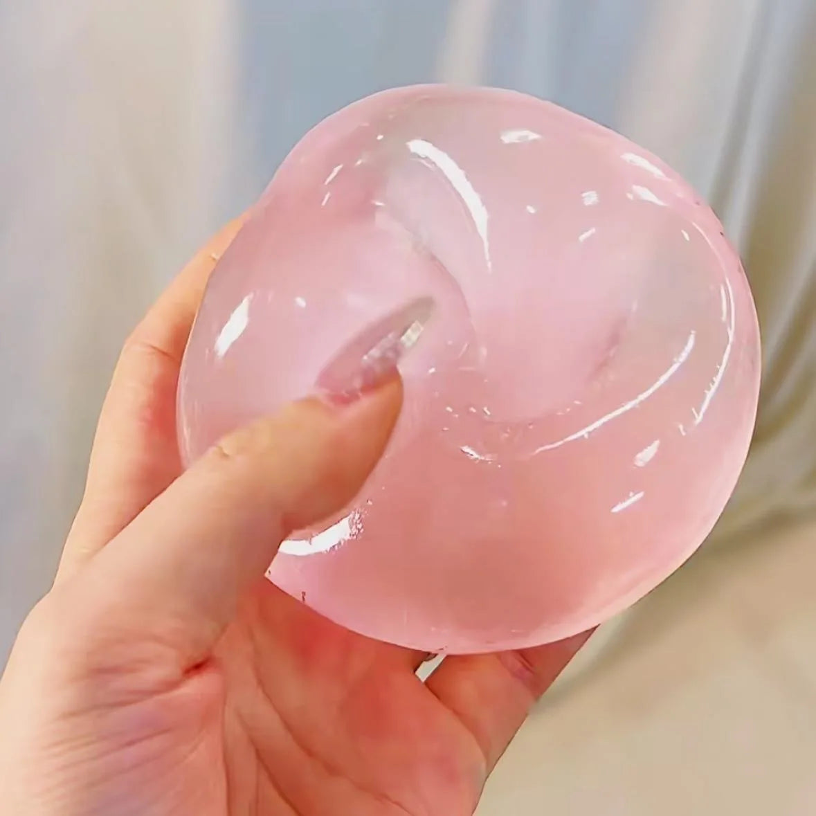 Slow‑Rise Squishy Stress Ball – Transparent Sensory Squeeze Toy