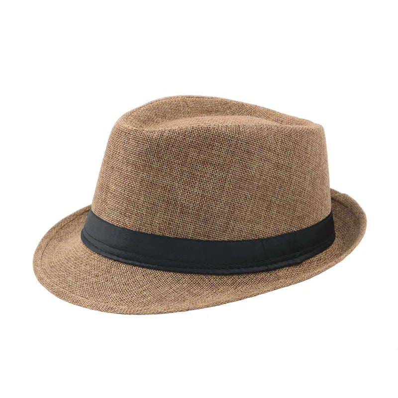 Wide Brim Straw Fedora Hat