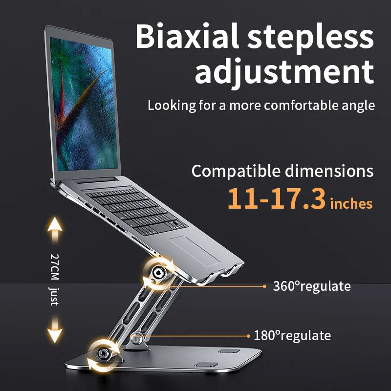 Adjustable Aluminum Laptop & Tablet Stand – Portable Folding Cooling Holder
