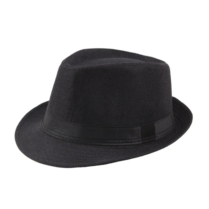 Wide Brim Straw Fedora Hat