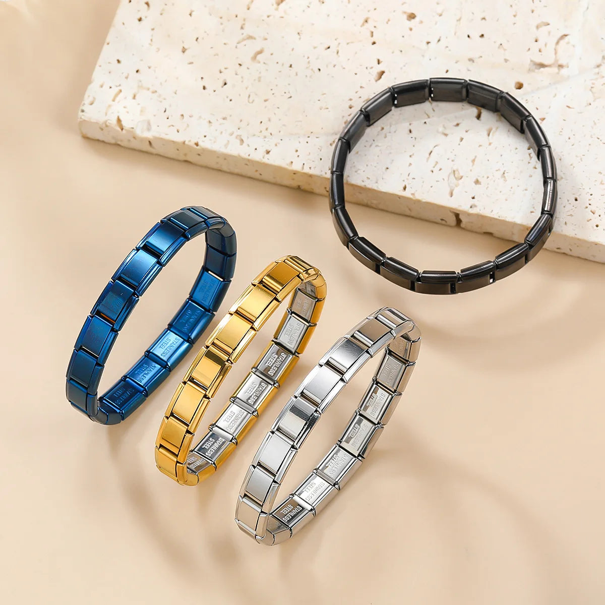 Trendy Square Italy Stainless Steel Bracelets