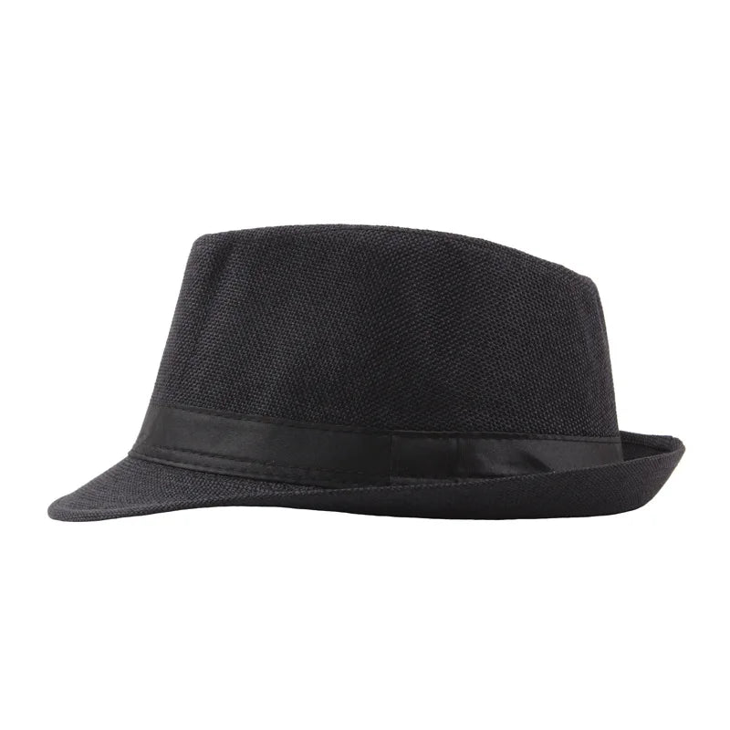 Wide Brim Straw Fedora Hat