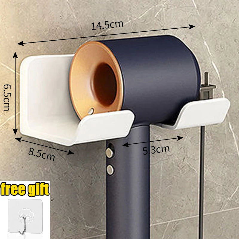 Wall‑Mounted Hair Dryer & Straightener Holder – Bathroom Organizer Shelf
