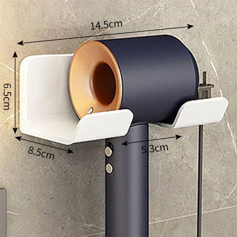 Wall‑Mounted Hair Dryer & Straightener Holder – Bathroom Organizer Shelf