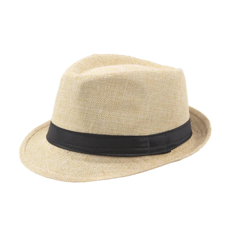 Wide Brim Straw Fedora Hat