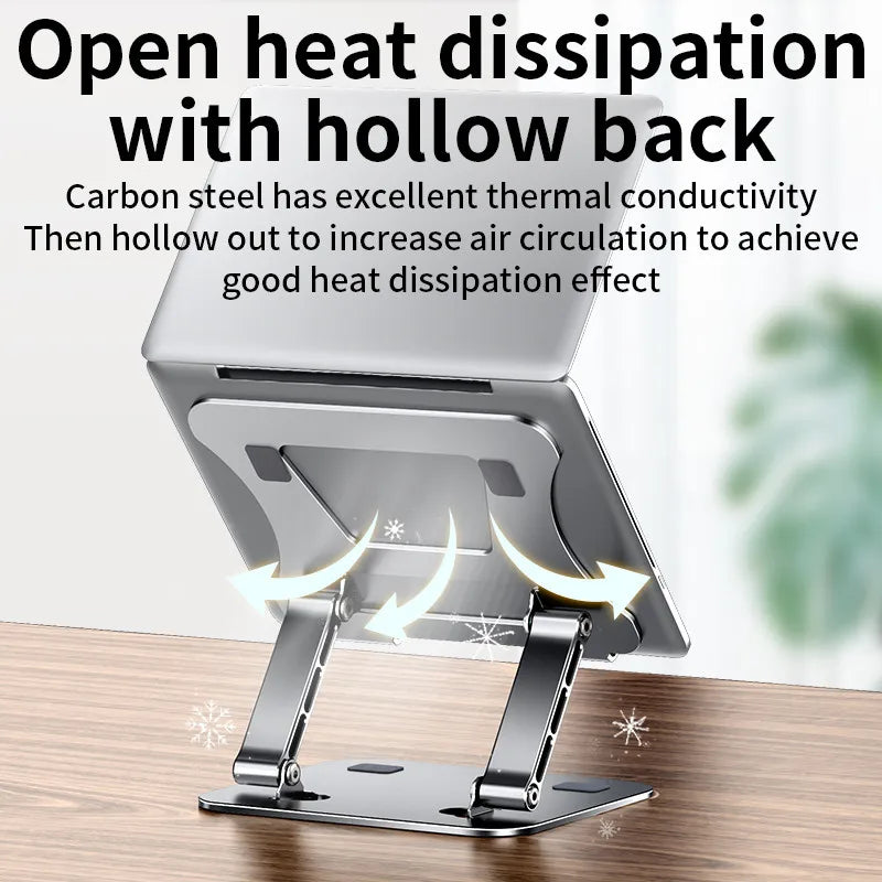 Adjustable Aluminum Laptop & Tablet Stand – Portable Folding Cooling Holder