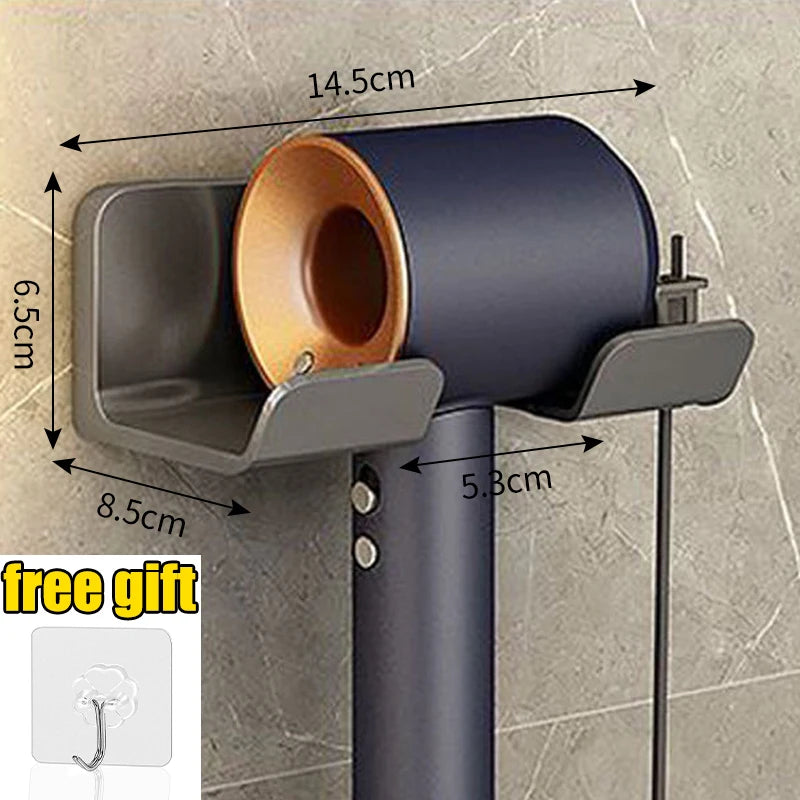 Wall‑Mounted Hair Dryer & Straightener Holder – Bathroom Organizer Shelf