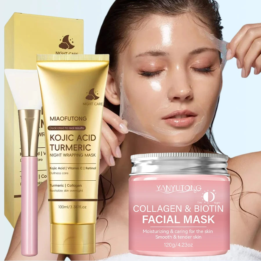 Biotin & Collagen Peel Mask – Day & Night Deep Hydration Cream Wrap