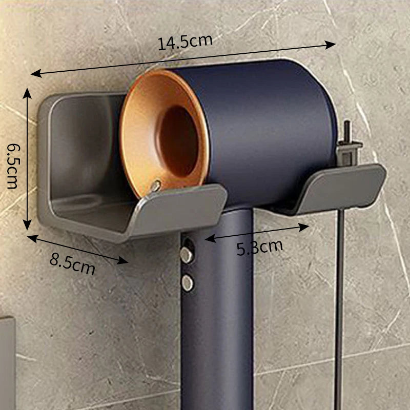 Wall‑Mounted Hair Dryer & Straightener Holder – Bathroom Organizer Shelf