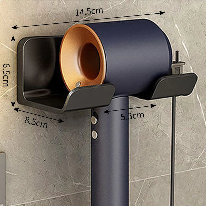 Wall‑Mounted Hair Dryer & Straightener Holder – Bathroom Organizer Shelf