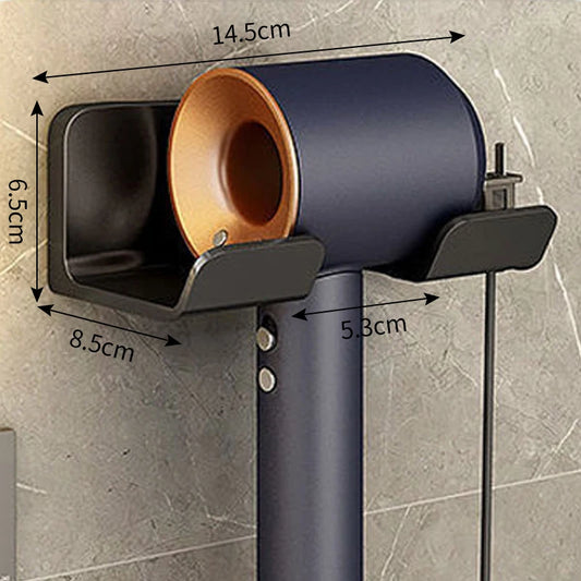 Wall‑Mounted Hair Dryer & Straightener Holder – Bathroom Organizer Shelf