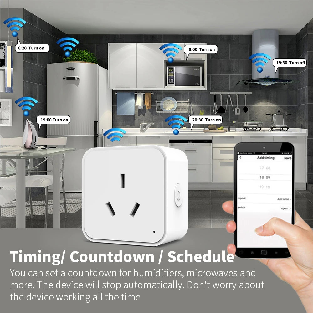 Tuya WiFi Smart Plug (AU) – Energy Monitoring & Timer Control